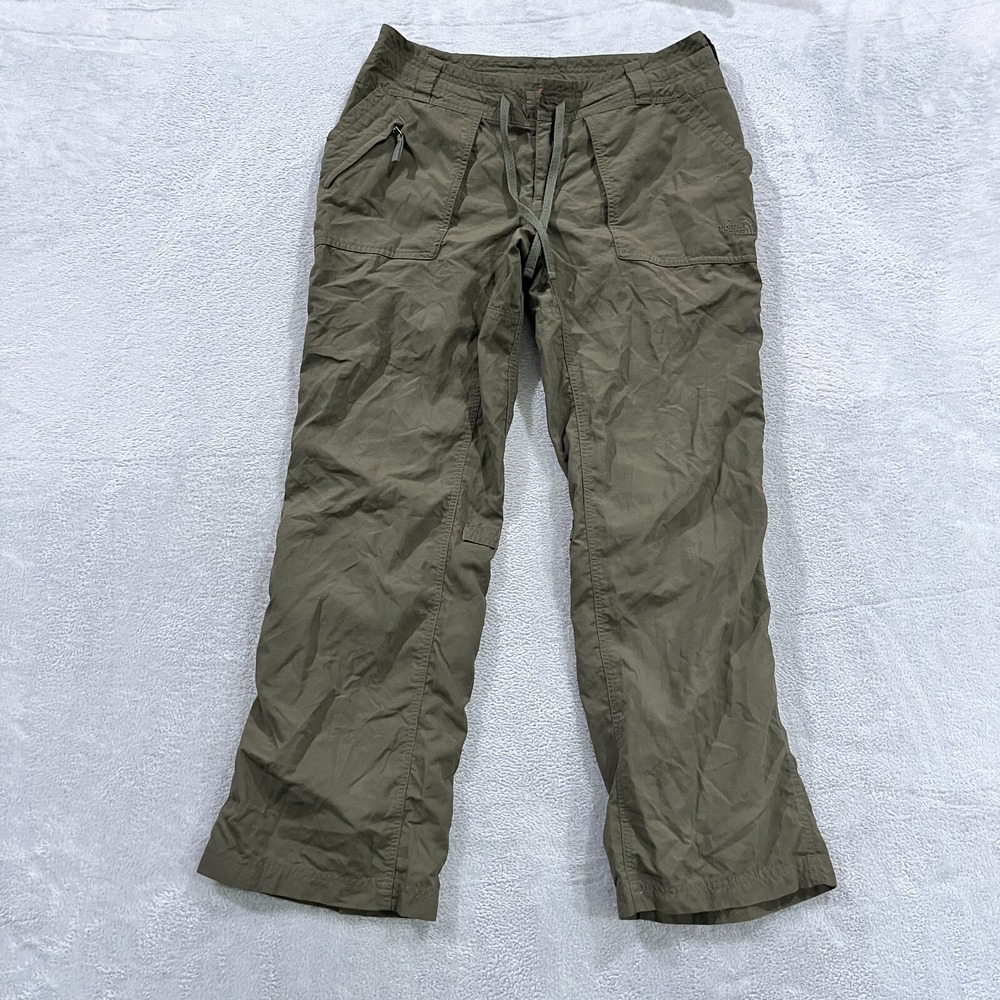 The North Face Pants Womens 8 Short‎ Green Hiking  Rip Stop Drawstring